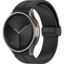 AktarMobile Samsung Galaxy Watch 6 Classic 43 / 47 mm Silikon Kordon Magnetik D Tokalı Spor Kayış Mıknatıslı