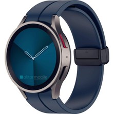 AktarMobile Samsung Galaxy Watch 6 Classic 43 / 47 mm Silikon Kordon Magnetik D Tokalı Spor Kayış Mıknatıslı