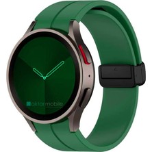AktarMobile Samsung Galaxy Watch 6 Classic 43 / 47 mm Silikon Kordon Magnetik D Tokalı Spor Kayış Mıknatıslı