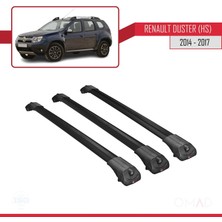 Omad Renault Duster (Hs) 2014-2017 Arası ile Uyumlu Ace-1 Ara Atkı Tavan Barı Siyah 3 Adet Bar
