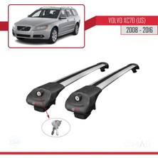 Omad Volvo XC70 (Us) 2008-2016 Arası ile Uyumlu Ace-1 Ara Atkı Tavan Barı Gri