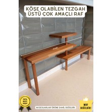 K&G Foot Rest K&g Collection, Ahşap Mutfak Köşe Rafı Tezgah Üstü Düzenleyici Banyo Mutfak Rafı Baharatlık Demonte