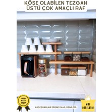 K&G Foot Rest K&g Collection, Ahşap Mutfak Köşe Rafı Tezgah Üstü Düzenleyici Banyo Mutfak Rafı Baharatlık Demonte