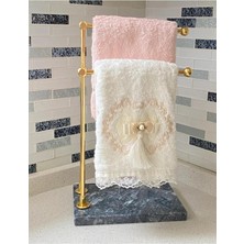 Yaren Style Mermer Ayaklı Gold Metal Banyo El Havluluk Kağıt Havluluk Standı