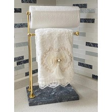 Yaren Style Mermer Ayaklı Gold Metal Banyo El Havluluk Kağıt Havluluk Standı