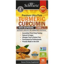 Bio Schwartz Bioschwartz, Bioperine ile Zerdeçal Curcumin, 500 mg, 90 Kapsül