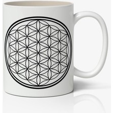 Nostaljik Lezzetler Yaşam Çiçeği Mandala Baskılı Kupa Bardak Baskılı Kahve Kupa Bardak