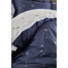 Dantela Pamuk Saten Nakışlı Çift Kişilik Nevresim Takımı - Safran