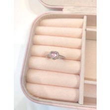 Evorya Kadın Silver Zirkon Taşlı Ayarlanabilir Kalpli Pandora Model Yüzük