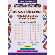 Lizpo Decor Kişiye Özel Okul Etiketi Kalem Defter Sticker Okula Dönüş Palet Temalı 200 Adet