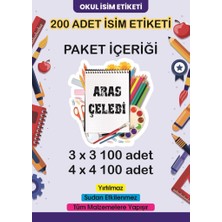 Lizpo Decor Kişiye Özel Okul Etiketi Kalem Defter Sticker Okula Dönüş Kırtasiye Temalı 200 Adet