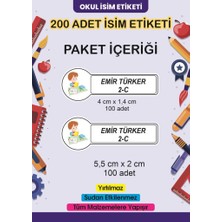 Lizpo Decor Kişiye Özel Okul Etiketi Kalem Defter Sticker Okula Dönüş Ders Yapan Çocuk Temalı 200 Adet