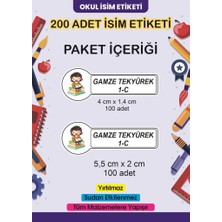 Lizpo Decor Kişiye Özel Okul Etiketi Kalem Defter Sticker Okula Dönüş Ders Yapan Kız Öğrenci 200 Adet