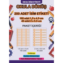 Lizpo Decor Kişiye Özel Okul Etiketi Kalem Defter Sticker Okula Dönüş Defter Temalı 200 Adet