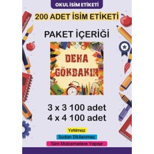 Lizpo Decor Kişiye Özel Okul Etiketi Kalem Defter Sticker Okula Dönüş Renkli Eğlenceli 200 Adet