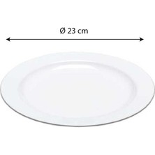 Kidspartim Plastik Porselen Görünümlü Beyaz Tabak 23 cm 10 Lu