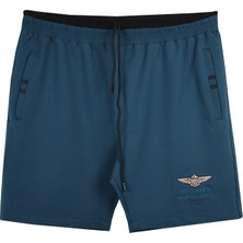 Maruf Shop Erkek Büyük Beden Likralı Penye Şort Dekons Petrol Yeşil