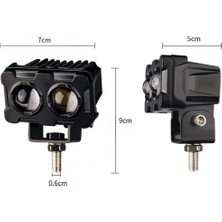 ŞüsCarOto Aksesuar Robot Sis Farı Çift Renk Sarı-Beyaz Araç Motosiklet Off Road LED Lamba Çift Gözlü Projektör 50W Metal Arazi Çalışma Lambası 1 Adet