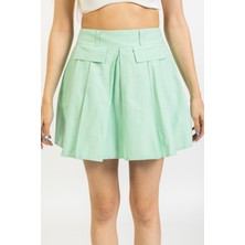 Quzu Mint Yeşili Mini Etek, Kısa Etek, Tatl, Plaj, Kumsal, Barbie, Soft