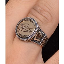 Prestige Gümüş Hasbiyallah Allah Bana Yeter Arapça Yazlı 925 Ayar Gümüş Erkek Yüzüğü