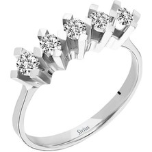 Sirius Pırlanta F Renk 0,60 Karat Pırlanta 5 Taş Yüzük 0441R0043