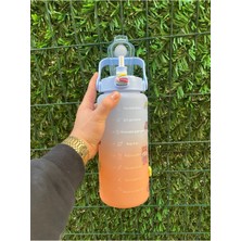 Durable Orange Motivasyon Matara 2000 ml Suluk, Su Şişesi - Bpa Içermez | Motivasyonel Matara