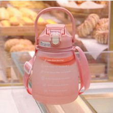 Durable 1300 ml Pink Motivasyon Çocuk Matarası Suluk Bpa Free Su Matarası