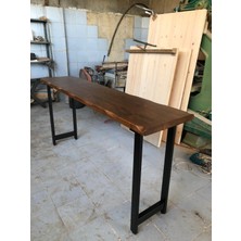 Bintaş Mobilya Kütük Bar Masası Ceviz Rengi 200X50.CM
