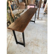 Bintaş Mobilya Kütük Bar Masası Ceviz Rengi 200X50.CM