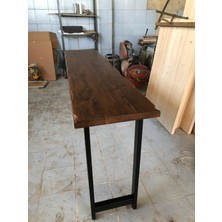 Bintaş Mobilya Kütük Bar Masası Ceviz Rengi 200X50.CM