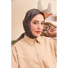 Moda Mevsimi Ipekhan Çizgi Desen Soft Pamuk Viskon Eşarp Siyah-Sarı
