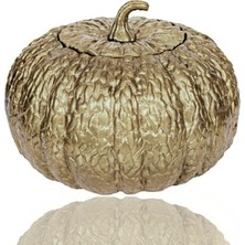 Gürdamar Home Pumpkın Antik Gold Büyük Balkabağı Kapaklı Dekoratif Obje 23X17 cm