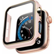 Newpole Apple Watch 8 7 45MM Watch Ekran Koruyucu  Kırılmaz Cam ve Tam Kaplayan Watch Kasa Koruyucu Kılıf Parlak Renkli Yeni Kılıf Tam Kaplayan Kılıf Apple Watch 8 7 45MM ile Uyumludur