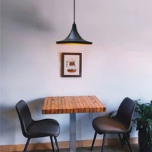 Riolight modern,rustik,vintage mutfak,oda,cafe,oteller için siyah 1xe27 metal sarkıt avize çap:36cm