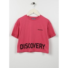 Discovery Expedition Baskılı Pembe Kız Çocuk T-Shirt Oves Gırl