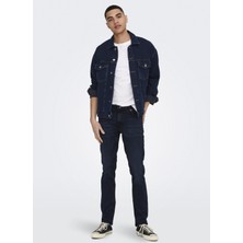 Only & Sons Normal Bel Dar Koyu Mavi Erkek Denim Pantolon Onsloom Slım B.black 4976 Dnm Jeans