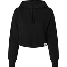 Calvin Klein Jeans Kapüşon Yaka Düz Siyah Kadın Sweatshırt J20J221341