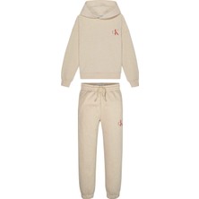 Calvin Klein Düz Erkek Çocuk Kahve Sweatshırt IU0IU00436HDV