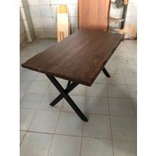 Bintaş Mobilya Ceviz Renk Kütük Masa Modeli 120X75.CM