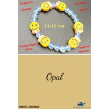 Gümüştel El Sanatları Unisex Opal Doğal Taş Çocuk Bilekliği