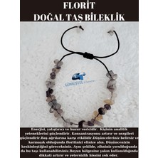 Gümüştel El Sanatları Doğal Kırık Taş Florit Taşı Bileklik Asansörlü Kilit Sistemi