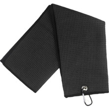 Golf Havlu Mikrofiber Su Emme Havlu Spor Salonu Silme Golf Kulüpleri Aksesuarlar Siyah (Yurt Dışından)
