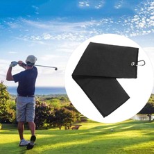 Golf Havlu Mikrofiber Su Emme Havlu Spor Salonu Silme Golf Kulüpleri Aksesuarlar Siyah (Yurt Dışından)
