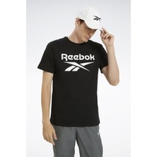 Reebok Identıty Stacked L Siyah Erkek Kısa Kol T-Shirt