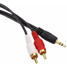 3,5mm stereo erkek to 2x rca audio 1,5m ses kablosu