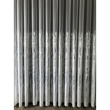Evdepo Home Taç Alev Desen 1/3 Sık Pile Tül Perde Tek Kanat - Ekru 120 x 250 cm