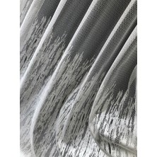 Evdepo Home Taç Alev Desen 1/3 Sık Pile Tül Perde Tek Kanat - Ekru 120 x 250 cm