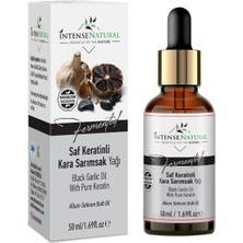 Intense Natural Aşırı Yıpranmış ve Dökülen Saçlara Özel Saf Keratinli Kara Sarımsak Yağı 50 ml Yoğun Saç Bakımı