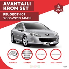 Bay Art Decor Peugeot 407 Avantajlı Krom Set 2005-2010 Arası -4ürün- Paslanmaz Çelik