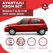 Bay Art Decor Renault Clio 2 Hb Avantajlı Krom Set 1999-2006 Arası -4ürün- Paslanmaz Çelik